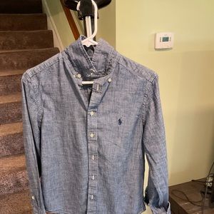 EUC Polo Ralph Lauren Boys Size L (14-16) Denim Chambray Woven Shirt